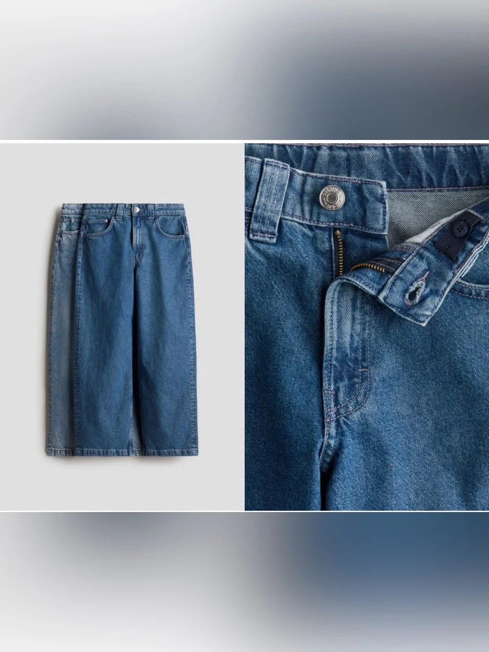 H&M | 2-Pack Bundle Baggy Fit Jeans - Light Denim Blue & Denim Blue -SIZE 12-13y